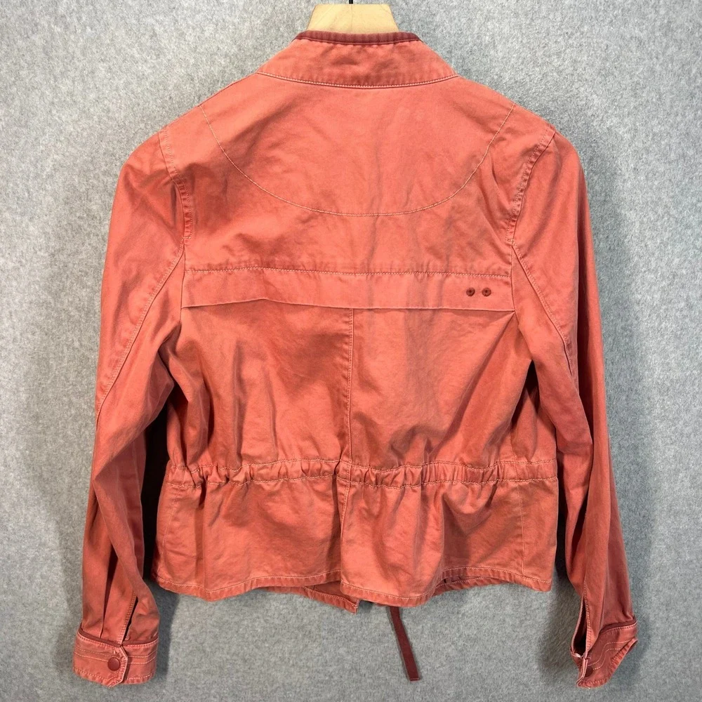 Hei Hei Anthropologie Women S Utility Jacket Salmon Pink Asymmetrical Drawstring